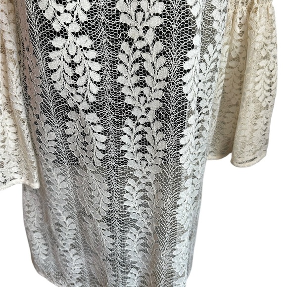 Michael Michael Kors Ivory Bell Sleeve Lace Dress Size M - Picture 5 of 15